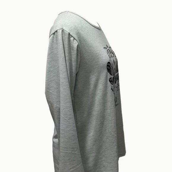 Large Gypsy Soul Print Long Sleeve T-Shirt, Crew Neck Casual Top - Picture 4 of 5